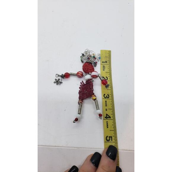 Vintage Figural Stick Pin Artisan Beads Wild Hair Moonbabies Person Girl Boy - Picture 6 of 8